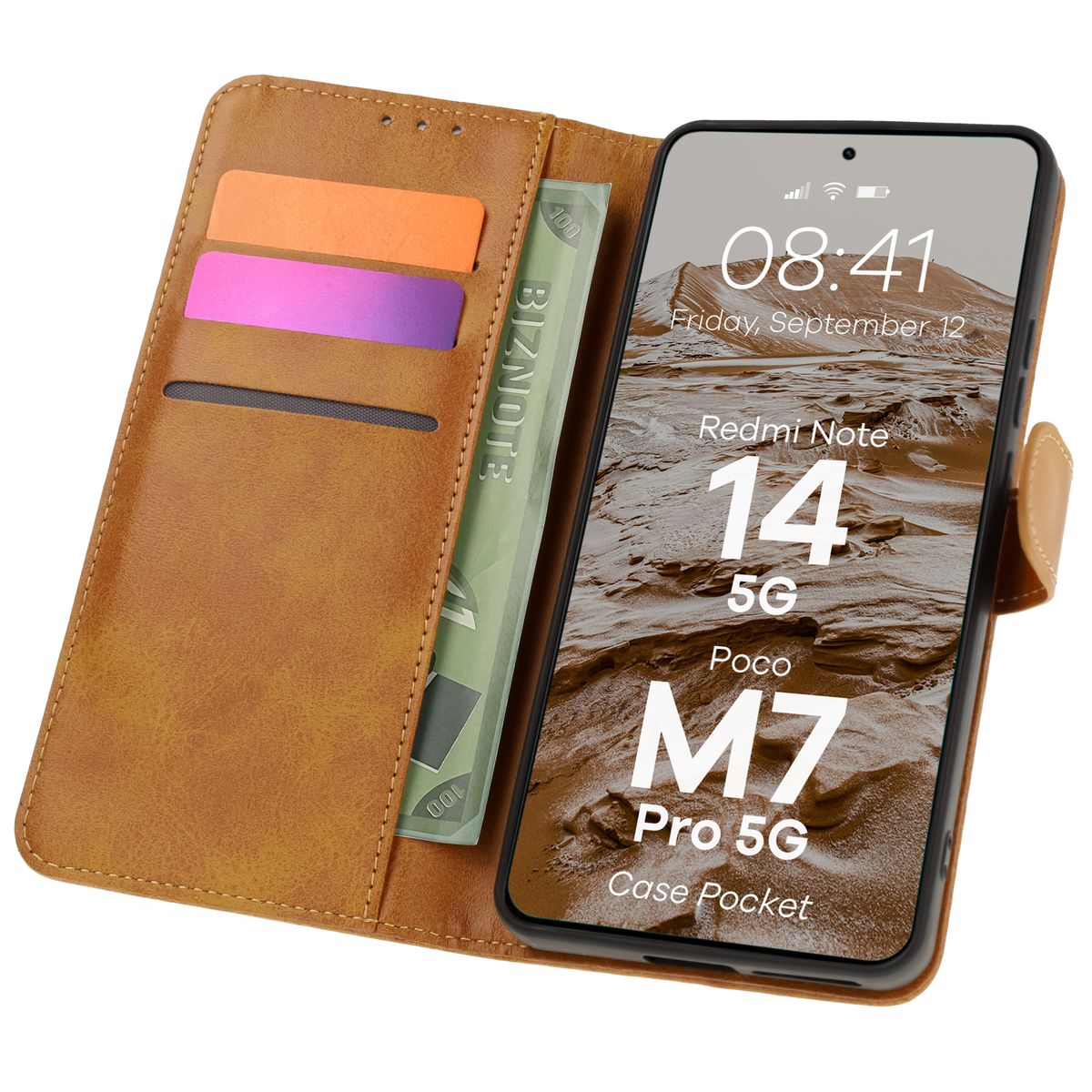 Etui z klapką Bizon Case Pocket do Xiaomi Redmi Note 14 5G / Xiaomi Poco M7 Pro 5G